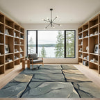 Textured Gray Cobblestone Wall Texture Rug