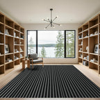 Monochromatic Vertical Stripe Statement Rug