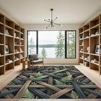 Forest Lattice Fern Earthy Rug