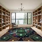 Celestial Glowing Constellation Galaxy Area Rug