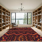 Geometric Amber Zigzag Tribal Tapestry Rug