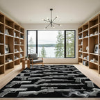 Monochromatic Tactical Firearms Smoke Illustration Rug