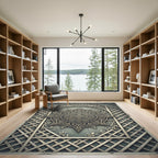 Ornate Gold Mandara Lattice Rug