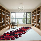 Romantic Gradient Crimson Heart Shower Rug