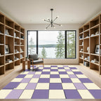 Lavender Cream Checked Illusion Rug