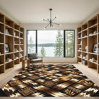 Woven Earthy Desert Landscape Medallion Rug