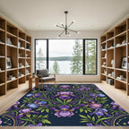 Floral Iris Celestial Mandala Rug
