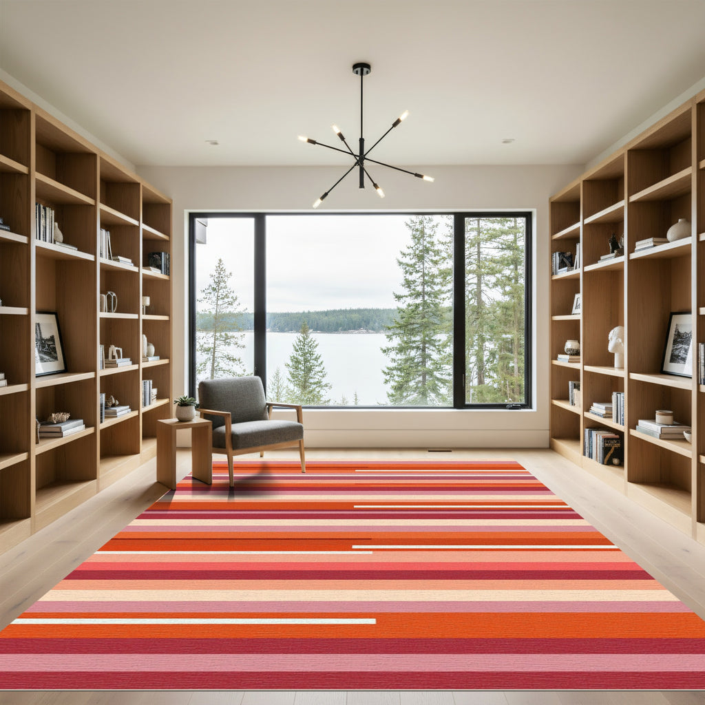 Warm Tones Horizontal Stripe Rug