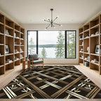 Brown Rustic Woven Lattice Vine Rug