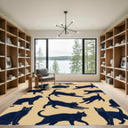Minimalist Black Cat Silhouette Tapestry Rug