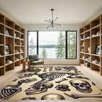 Antique Bone Anatomy Fossil Illustration Rug