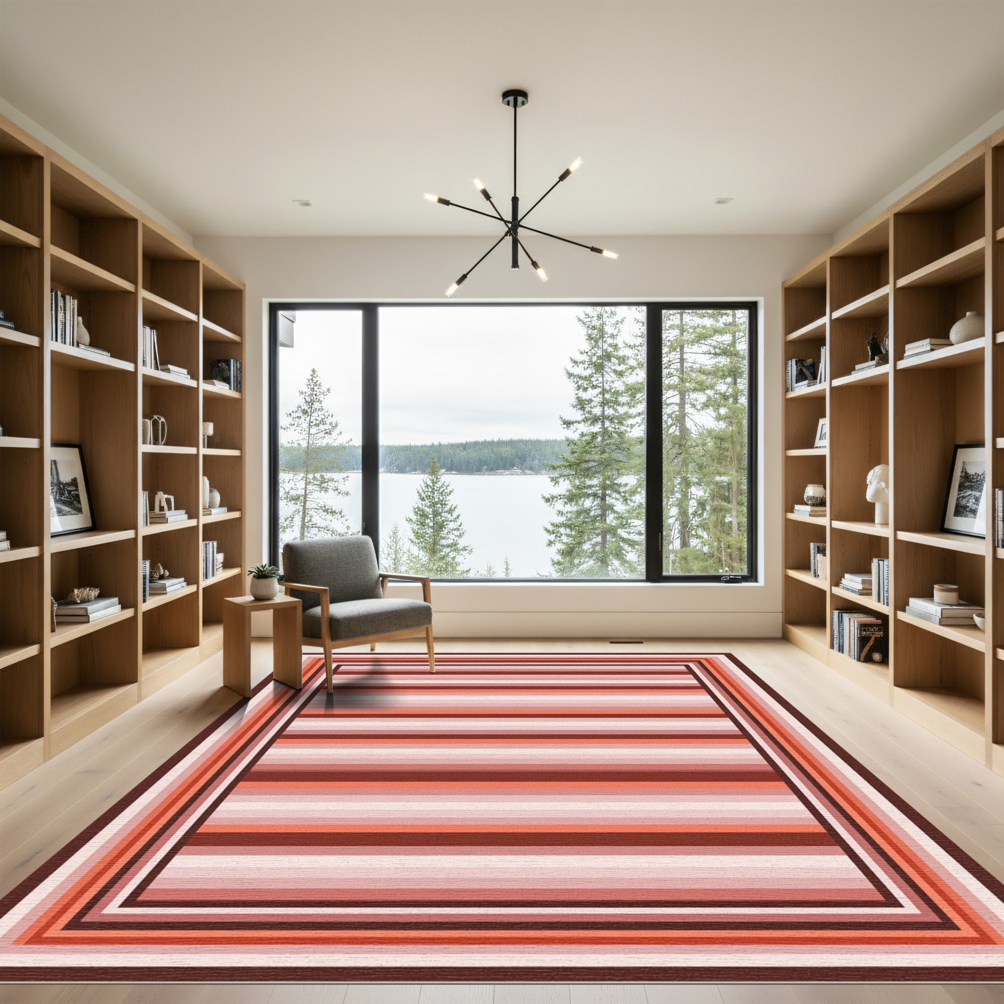 Warm Terracotta Gradient Stripe Rug