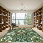 Green Pomegranate Floral Arch Rug