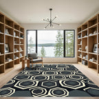 Monochromatic Geometric Hexagon Modern Art Rug