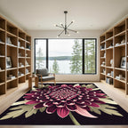 Rich Plum Chrysanthemum Flora Rug