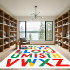 Bold Primary Color Alphabet Blocks Rug