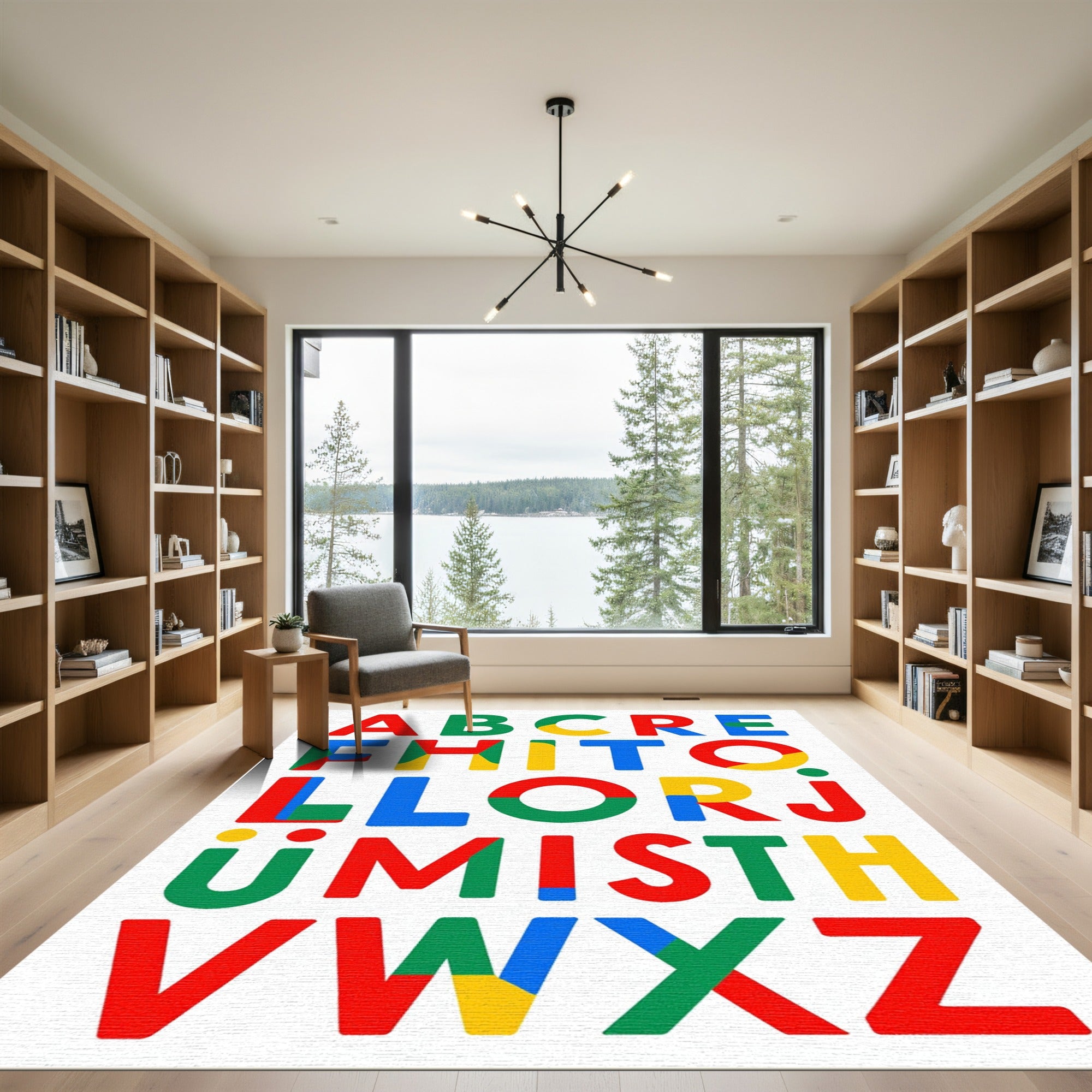 Bold Primary Color Alphabet Blocks Rug