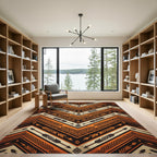Bold Geometric Arrow Chevron Earthy Rug