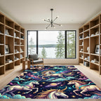 Whimsical Cosmic Unicorn Galaxy Celestial Rug