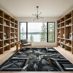 Industrial Cracked Concrete Grunge Flooring Rug