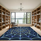 Celestial Blue Ornate Web Rug