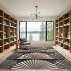 Art Deco Fan Metallic Accents Rug