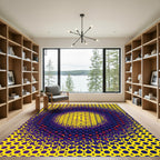 Vibrant Yellow Purple Dot Explosion Rug