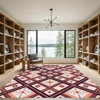 Terracotta Diamond Geometric Lattice Rug