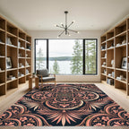 Coral Floral Medallion Dark Grand Rug