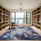 Ethereal Wisteria Galaxy Floral Nebula Rug