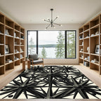 Monochrome Starburst Compass Arrangement Rug