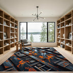 Industrial Grungy Metal Abstract Rug