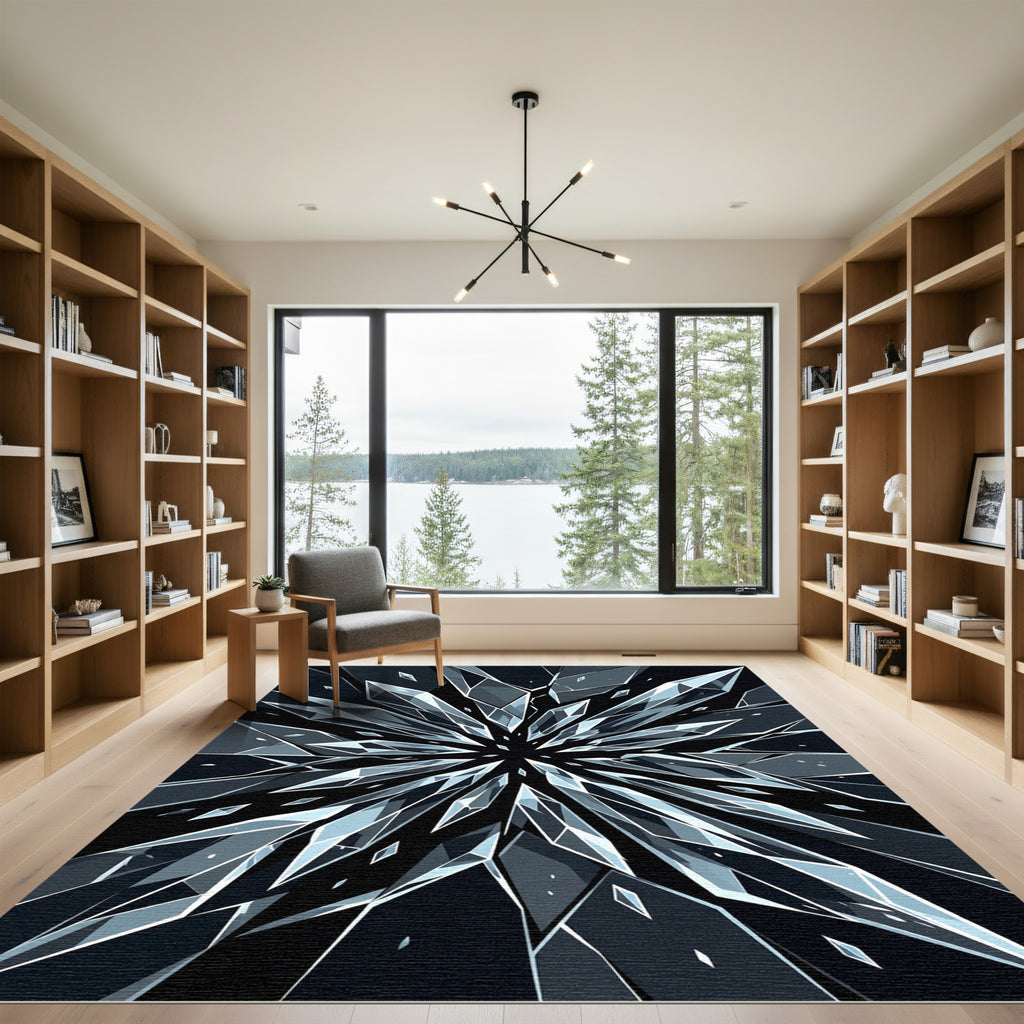 Modern Dark Crystal Starburst Rug