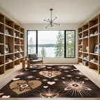 Retro Pink Atomic Hearts Starburst Rug