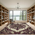 Rich Burgundy Paisley Medallion Rug