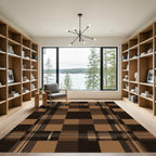 Classic Brown Plaid Tartan Checkered Rug