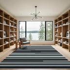 Monochromatic Glitch Stripe Arrangement Rug