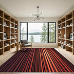 Warm Amber Vertical Stripe Rug