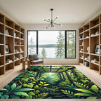 Lush Green Tropical Foliage Pergola Rug