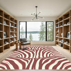 Bold Crimson Zebra Stripe Rug