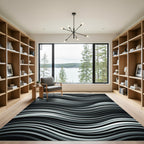 Monochromatic Wave Stripe Rug