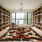 Brown Spotted Cowhide Rustic Hide Rug