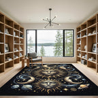 Celestial Sun Moon Spiral Galaxy Rug