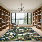 Countryside Village Hydrangea Garden Rug