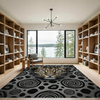 Fierce Leopard Face Swirls Rug