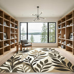Neutral Earthy Leaf Branches Rug