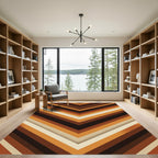 Retro Earthy Chevron Stripes Rug
