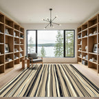 Earthy Beige Hand Drawn Stripe Rug