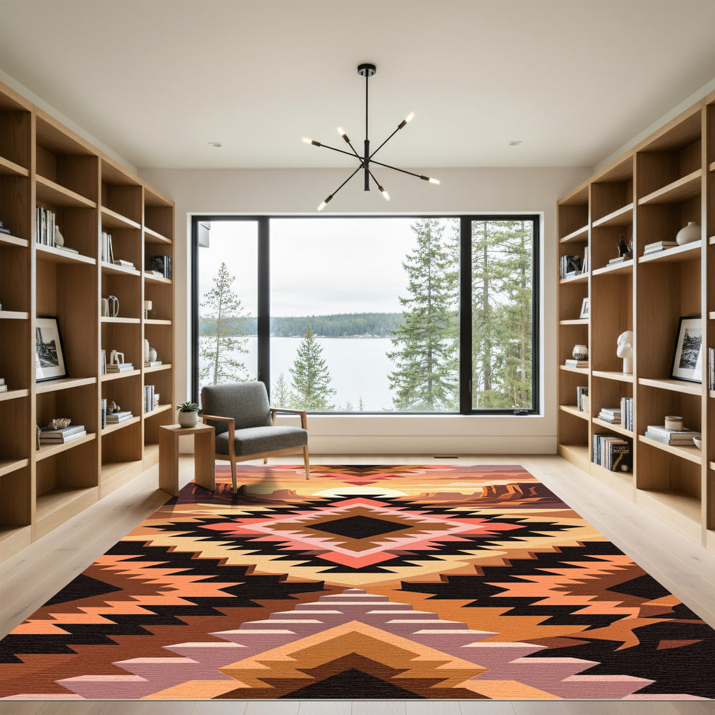 Desert Sunset Southwestern Geometric Rug