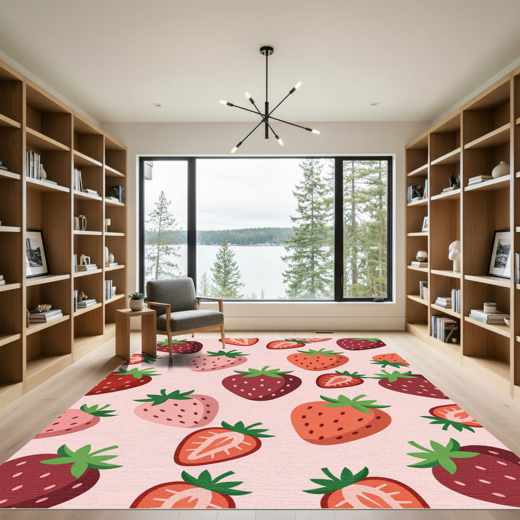 Strawberry Patch Playful Fruit Collection Rug